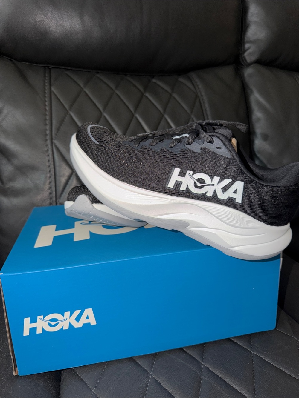Hoka Women’s Black and White Rincon 4